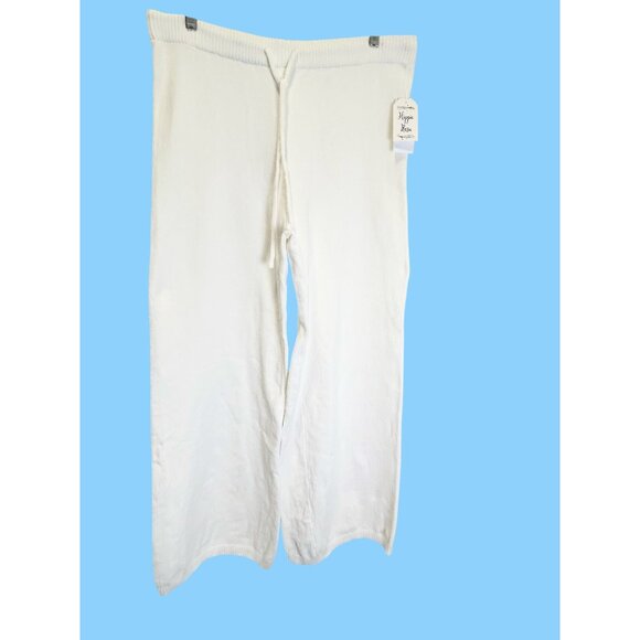 Hippie Rose Winter White Lounge Pants XL Cozy Wide Leg Drawstring Waist Soft Kni - Picture 4 of 9